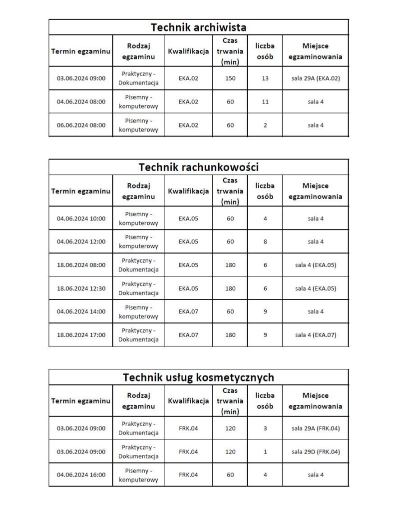 harmonogram lato 2024 2